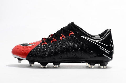 Image of Nike Hypervenom Phantom III FG Soccer Cleats Black Red - KicksNatics