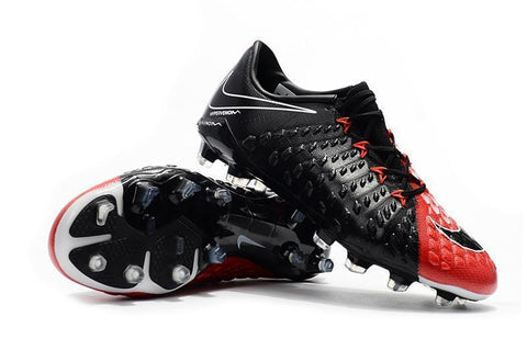 Image of Nike Hypervenom Phantom III FG Soccer Cleats Black Red - KicksNatics