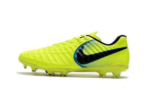 Image of Nike Tiempo Legend VII FG Soccer Cleats Fluorescent Green Black - KicksNatics