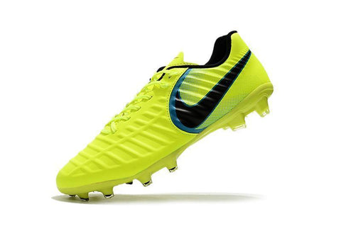 Image of Nike Tiempo Legend VII FG Soccer Cleats Fluorescent Green Black - KicksNatics