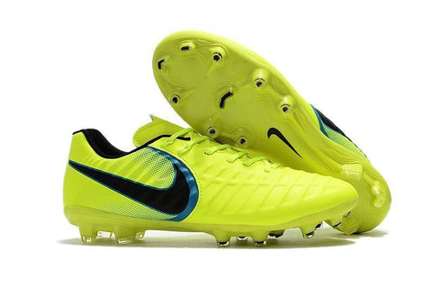 Image of Nike Tiempo Legend VII FG Soccer Cleats Fluorescent Green Black - KicksNatics