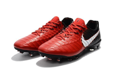 Image of Nike Tiempo Legend VII FG Soccer Cleats Red Black - KicksNatics