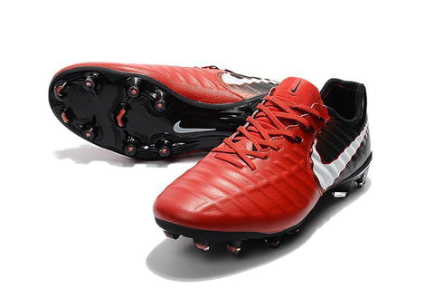 Image of Nike Tiempo Legend VII FG Soccer Cleats Red Black - KicksNatics