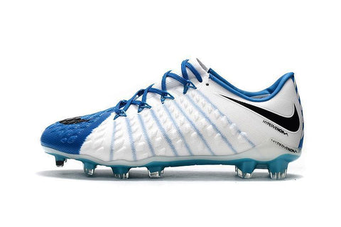 Image of Nike Hypervenom Phantom III FG Soccer Cleats White Blue Black - KicksNatics