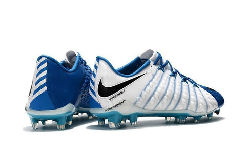 Image of Nike Hypervenom Phantom III FG Soccer Cleats White Blue Black - KicksNatics