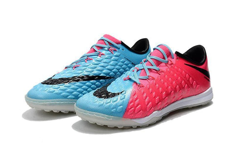 Image of Nike Hypervenom Phantom III Turf Soccer Cleats Pink Blue Black - KicksNatics