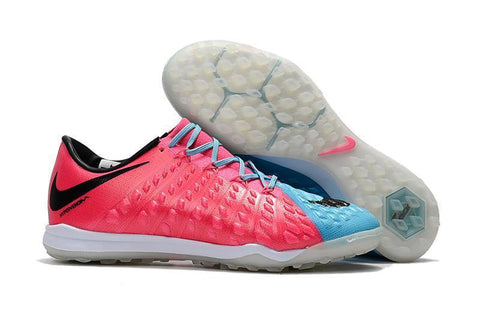 Image of Nike Hypervenom Phantom III Turf Soccer Cleats Pink Blue Black - KicksNatics
