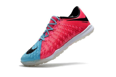 Image of Nike Hypervenom Phantom III Turf Soccer Cleats Pink Blue Black - KicksNatics