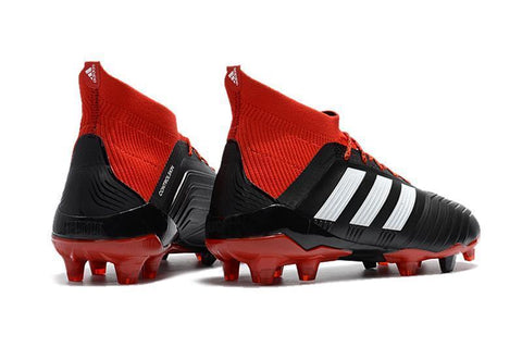 Image of Adidas Predator 18.1 FG Soccer Cleats Core Black White Red - KicksNatics
