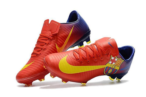 Image of Nike Mercurial Vapor XI Barcelona FG Soccer Cleats Red Blue Yellow - KicksNatics