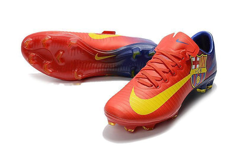 Image of Nike Mercurial Vapor XI Barcelona FG Soccer Cleats Red Blue Yellow - KicksNatics