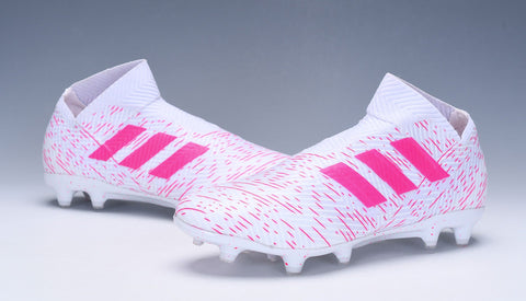 Image of Adidas Nemeziz 18+ FG White Pink no Lace - KicksNatics