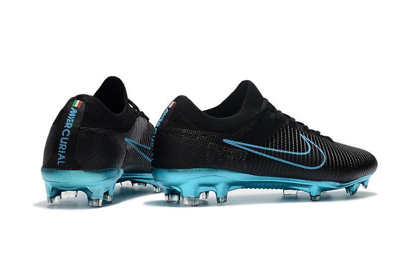 Nike Mercurial Vapor Flyknit Ultra FG Soccer Cleats Black Blue 