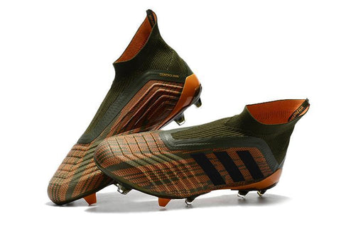 Image of Adidas Predator 18+ FG Soccer Cleats Gold Army Green Black - KicksNatics