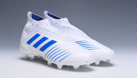 Image of Adidas Predator 19.1 FG White Blue no Lace - KicksNatics