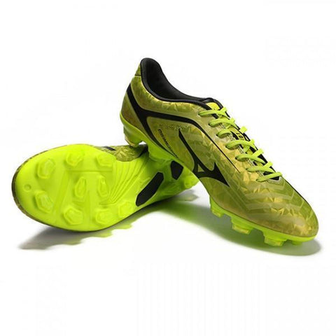 Image of Mizuno Basara 001 FG Soccer Cleats Green Black Safety Yellow - KicksNatics