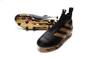 Adidas ACE 16+ Purecontrol FG/AG Soccer Cleats Black Gold