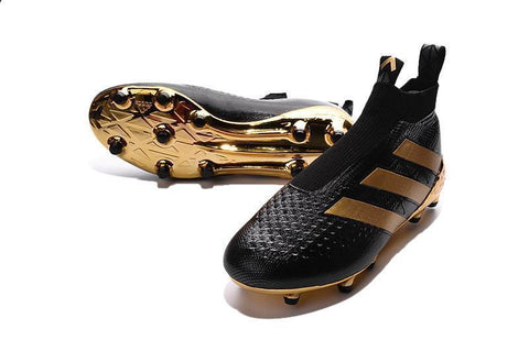 Image of Adidas ACE 16+ Purecontrol FG/AG Soccer Cleats Black Gold - KicksNatics