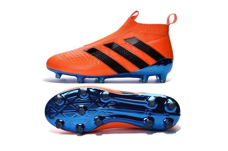 Adidas ACE 16+ Purecontrol FG/AG Soccer Cleats Dark Blue Orange Black kicksnatics