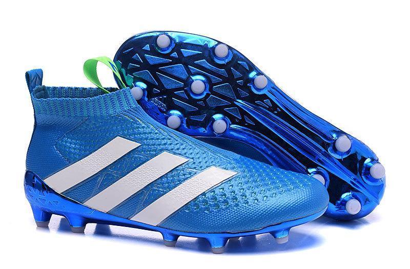 Adidas ACE 16+ Purecontrol FG/AG Soccer Cleats Blue Green kicksnatics