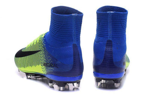 Image of Nike Mercurial Superfly V FG Soccer Cleats Green Blue Black - KicksNatics