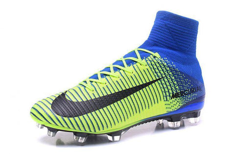 Image of Nike Mercurial Superfly V FG Soccer Cleats Green Blue Black - KicksNatics