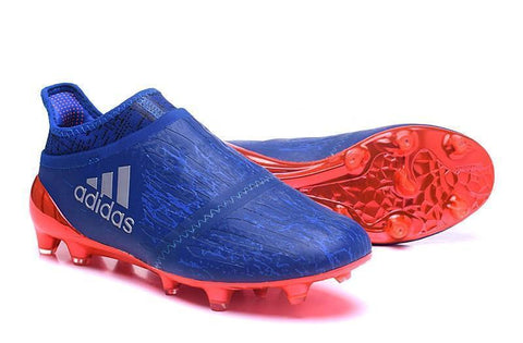 Image of Adidas X 16+ Purechaos FG/AG Soccer Cleats All Blue Solar Red - KicksNatics