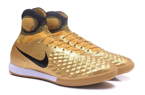 Image of Nike MagistaX Proximo II IC Soccer Shoes Gold Black - KicksNatics