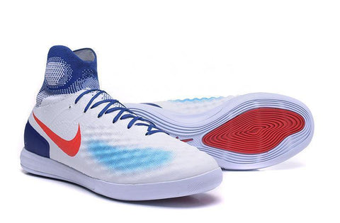 Image of Nike MagistaX Proximo II IC Soccer Shoes White Blue Red - KicksNatics
