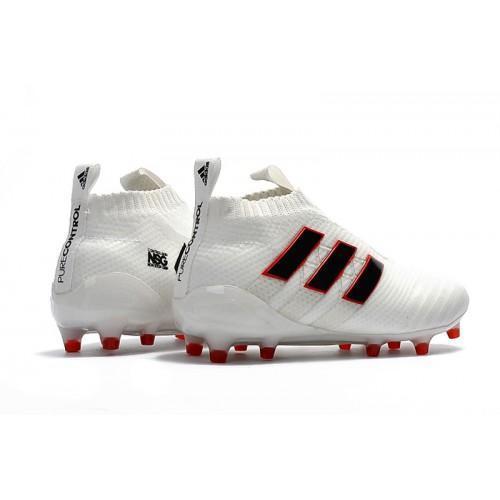 Adidas Ace 17+ Purecontrol FG Soccer Cleats White Black Red kicksnatics