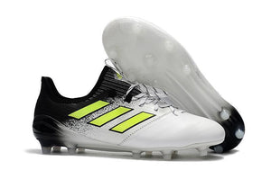 Adidas ACE 17.1 Leather FG Soccer Cleats Fluorescent Green White Black