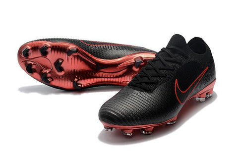 Image of Nike Mercurial Vapor Flyknit Ultra FG Soccer Cleats Black Wine Red - KicksNatics