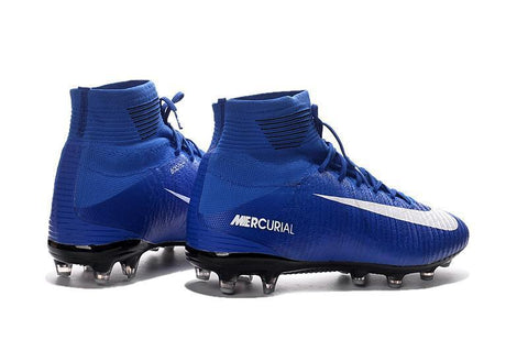 Image of Nike Mercurial Superfly V AG Soccer Cleats Blue White - KicksNatics