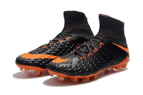 Image of Nike Hypervenom Phantom III DF FG Soccer Cleats Black Orange - KicksNatics