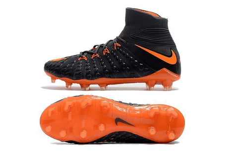 Image of Nike Hypervenom Phantom III DF FG Soccer Cleats Black Orange - KicksNatics