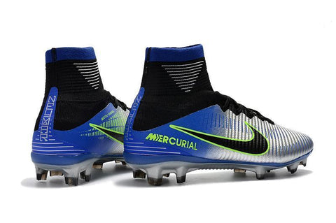 Image of Nike Mercurial Superfly V FG Soccer Cleats Pure Platinum Blue Black - KicksNatics