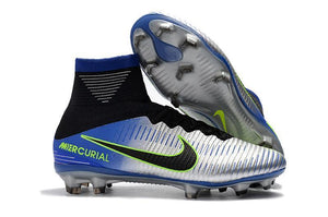 Nike Mercurial Superfly V FG Soccer Cleats Pure Platinum Blue Black - KicksNatics