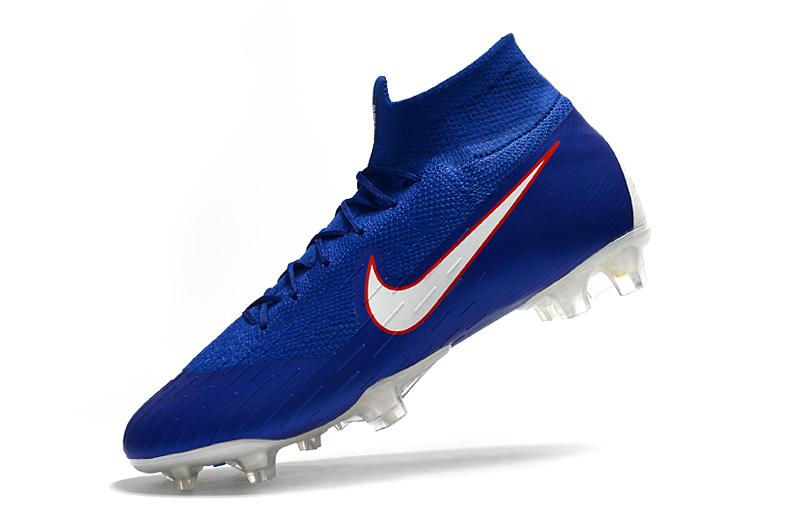 Nike mercurial superfly vi flyknit 360 elite fg blue white Clearance