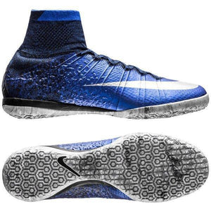 Nike MercurialX Proximo CR7 IC Soccer Shoes Royal Blue Metallic Silver - KicksNatics