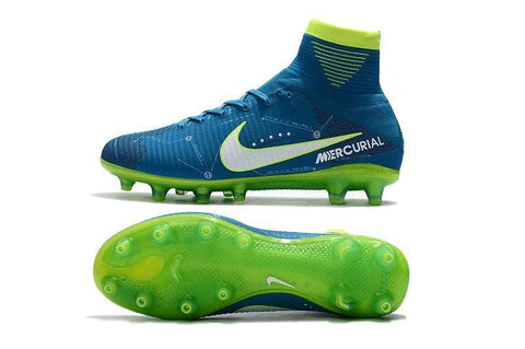 Image of Nike Mercurial Superfly V Neymar AG Soccer Cleats Blue White Volt - KicksNatics