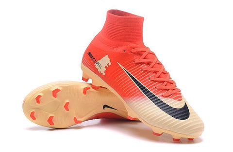 Image of Nike Mercurial Superfly V FG Soccer Cleats Red Yellow Gold - KicksNatics