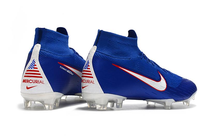Nike mercurial superfly vi flyknit 360 elite fg blue white Clearance