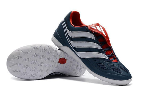 Image of Adidas Predator Precision Indoor Soccer Cleats IC Blue White Red - KicksNatics