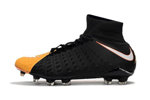 Image of Nike Hypervenom Phantom III DF FG Soccer Cleats Black Laser Orange - KicksNatics