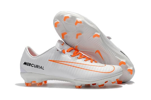 Image of Nike Mercurial Vapor XI FG Soccer Cleats White Orange Black - KicksNatics