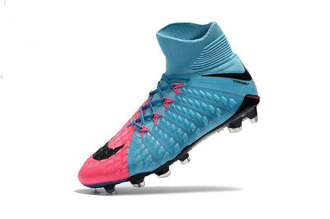 Image of Nike Hypervenom Phantom III DF FG Soccer Cleats Blue Pink Black - KicksNatics