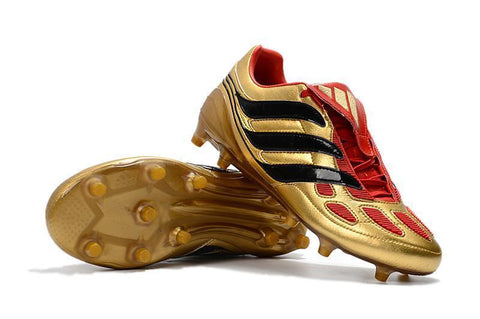 Image of Adidas Predator Precision FG Soccer Cleats Golden Red Black - KicksNatics