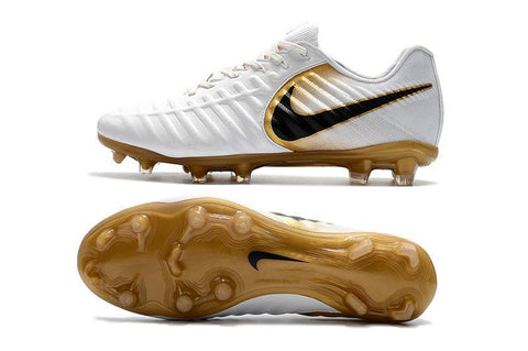 Image of Nike Tiempo Legend VII FG Soccer Cleats White Golden - KicksNatics