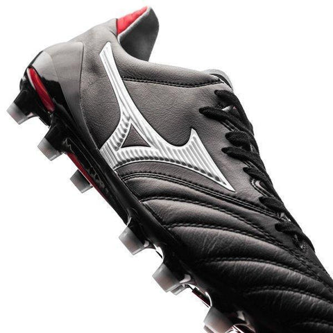Image of Mizuno Morelia Neo II FG Soccer Cleats Black White Red - KicksNatics