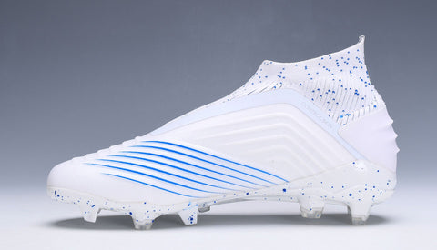 Image of Adidas Predator 19.1 FG White Blue no Lace - KicksNatics
